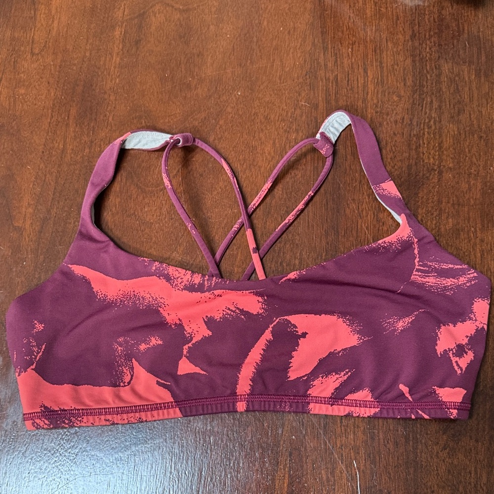 Lululemon Athletica Strappy Sports Bra - Burgundy and Coral